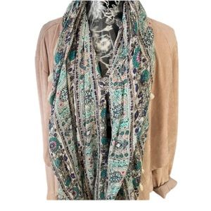 American Eagle Outfitters multicolored Floral print,tassels use as scarf sarong